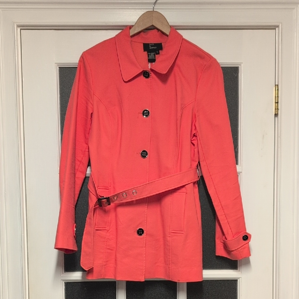 Jules & Leopold Coral Trench Coat